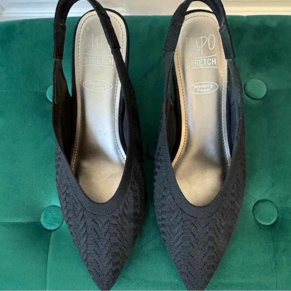 Impo Women’s Black Textured Slingback Heels